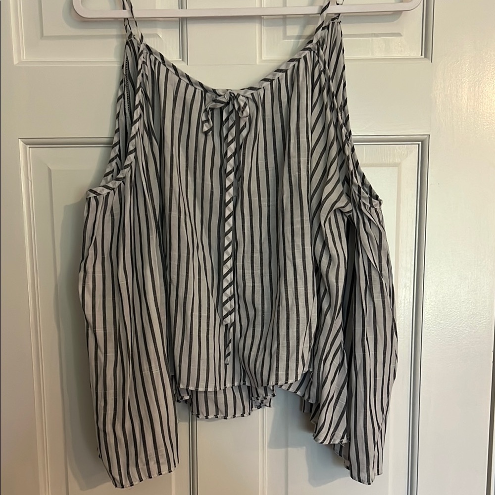 Striped navy and White Women's Top